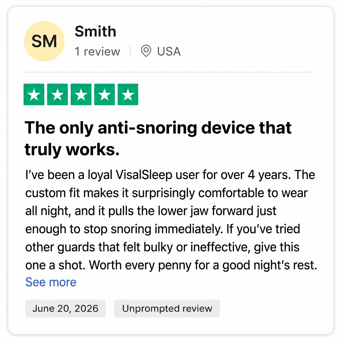 VisalSleep Adjustable Anti-Snoring Mouthpiece